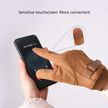 Load image into Gallery viewer, Cycling Warm Gloves For Men Suede Windproof Plush Gloves Touchscreen Outdoor Cycling Equipment Motorcycle Ski Gloves
