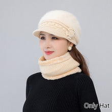 Load image into Gallery viewer, Women Fashion Elegant Knitted Cap Winter Warm Fleece Hat Casual Flower Knitted Hat Accessories Gift
