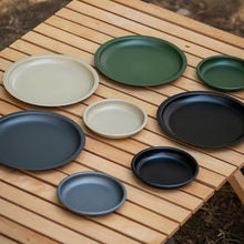 Load image into Gallery viewer, Outdoor Camping Aluminum Alloy Plate Portable Lightweight Easy-Clean Retro Picnic Tray Camping Cookware
