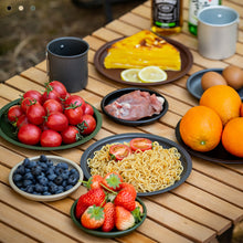 Load image into Gallery viewer, Outdoor Camping Aluminum Alloy Plate Portable Lightweight Easy-Clean Retro Picnic Tray Camping Cookware
