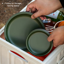 Load image into Gallery viewer, Outdoor Camping Aluminum Alloy Plate Portable Lightweight Easy-Clean Retro Picnic Tray Camping Cookware
