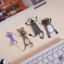 Load image into Gallery viewer, 3D Stereo Cartoon Marker Animal Bookmarks Original Cute Cat PVC Material Funny Student School Stationery Children Gift Bookmark
