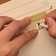 Load image into Gallery viewer, Kawaii Cat Ruler Hollow Metal Bookmark Ruler Multifunctional Ruler for Painting Drawing Diary Hand Account Tool Cute Gift
