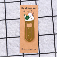 Load image into Gallery viewer, Cute Cat Bookmarks Metal Book Clips Kawaii Kittens Paper Page Holder Japanese Stationery Reading Tools School Office Supplies
