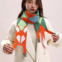 Load image into Gallery viewer, New Autumn Winter Children's Cartoon Fox Knitted Scarf Baby Boys Girls Warm Women Shawl Kids Female Knitted Animal Women Scarf
