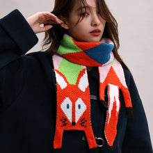 Load image into Gallery viewer, New Autumn Winter Children's Cartoon Fox Knitted Scarf Baby Boys Girls Warm Women Shawl Kids Female Knitted Animal Women Scarf
