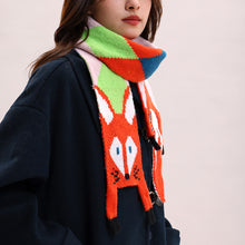 Load image into Gallery viewer, New Autumn Winter Children's Cartoon Fox Knitted Scarf Baby Boys Girls Warm Women Shawl Kids Female Knitted Animal Women Scarf
