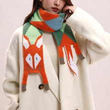 Load image into Gallery viewer, New Autumn Winter Children's Cartoon Fox Knitted Scarf Baby Boys Girls Warm Women Shawl Kids Female Knitted Animal Women Scarf
