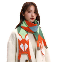 Load image into Gallery viewer, New Autumn Winter Children's Cartoon Fox Knitted Scarf Baby Boys Girls Warm Women Shawl Kids Female Knitted Animal Women Scarf
