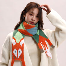 Load image into Gallery viewer, New Autumn Winter Children's Cartoon Fox Knitted Scarf Baby Boys Girls Warm Women Shawl Kids Female Knitted Animal Women Scarf
