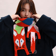Load image into Gallery viewer, New Autumn Winter Children's Cartoon Fox Knitted Scarf Baby Boys Girls Warm Women Shawl Kids Female Knitted Animal Women Scarf
