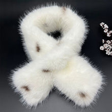 Load image into Gallery viewer, Korea Leopard Print Long Fur Scarfs Warm Plush Scarf Y2K Women Winter Padded Thickened Lengthened Faux Fur Shawl Outdoor Riding
