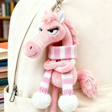 Load image into Gallery viewer, Cute Plush Pony Horse Keychain Creative Dark Horse Mascot Soft Simulation Zodiac Pony Bag Car Pendant Party Gift Room Decoration Accessories
