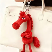 Load image into Gallery viewer, Cute Plush Pony Horse Keychain Creative Dark Horse Mascot Soft Simulation Zodiac Pony Bag Car Pendant Party Gift Room Decoration Accessories
