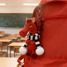Load image into Gallery viewer, Cute Plush Pony Horse Keychain Creative Dark Horse Mascot Soft Simulation Zodiac Pony Bag Car Pendant Party Gift Room Decoration Accessories
