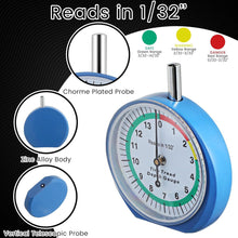 Load image into Gallery viewer, Car Tire Tread Depth Gauge 1/11mm &amp; 1/32" Scale Needle Pointer Mechanical Gauge Metal Automotive Maintenance &amp; Safety Tool
