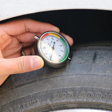 Load image into Gallery viewer, Car Tire Tread Depth Gauge 1/11mm &amp; 1/32" Scale Needle Pointer Mechanical Gauge Metal Automotive Maintenance &amp; Safety Tool
