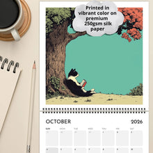 Load image into Gallery viewer, 2026 Calendar Cats with Coffee Chill Cats Illustration Cute Animal Wall Calendar For Cat &amp; Coffee Enthusiasts Hanging Wall 2026 Planner Calendar
