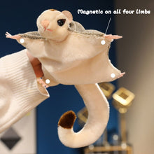 Load image into Gallery viewer, Kawaii Magnetic Sugar Glider Plush Toy Fluffy Soft Simulation Australian Flying Squirrel Hand Center Pets Kids Birthday Gifts
