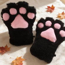 Load image into Gallery viewer, 1Pc Kawaii Cartoon Cat Bear Claw Paw Plush Gloves Women Winter Warm Finger Mittens Lolita Cosplay Costume Gloves
