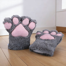 Load image into Gallery viewer, 1Pc Kawaii Cartoon Cat Bear Claw Paw Plush Gloves Women Winter Warm Finger Mittens Lolita Cosplay Costume Gloves
