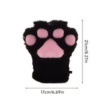 Load image into Gallery viewer, 1Pc Kawaii Cartoon Cat Bear Claw Paw Plush Gloves Women Winter Warm Finger Mittens Lolita Cosplay Costume Gloves
