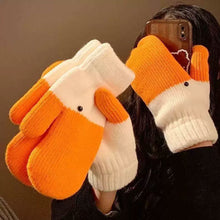 Load image into Gallery viewer, New Creative Funny Knitted Goose Gloves Thickened Double Layer Velvet Lined Windproof Cold Proof Warm Finger Gloves For Autumn Winter

