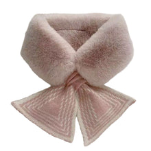 Load image into Gallery viewer, Women Winter Warm Thicken Solid Color Faux Rabbit Fur Cross Collar Neck Warmer Plush Scarf Elegant Shawl Cold Weather Fashion Accessory
