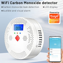 Load image into Gallery viewer, Tuya WiFi Smart Carbon Monoxide Detector CO Monitor 85dB Sound Warning LCD Digital Display Safe Sensor Home Indoor Real-Time Security Protection Alarm
