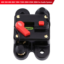 Load image into Gallery viewer, 12V-48V DC Car Fuse Circuit Breaker Auto Reset Car Boat Resettable Fuse 40A 50A 60A 80A 100A 150A 200A 250A 300A for Audio System
