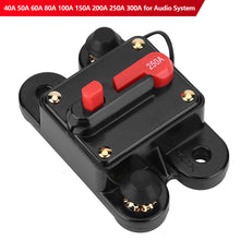 Load image into Gallery viewer, 12V-48V DC Car Fuse Circuit Breaker Auto Reset Car Boat Resettable Fuse 40A 50A 60A 80A 100A 150A 200A 250A 300A for Audio System
