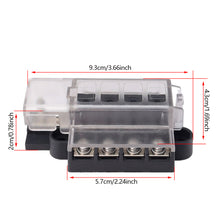 Load image into Gallery viewer, Universal 4 Ways Blade Fuse Block 12V 24V unlit fuse box 1 in 4 out Car Fuse Holder Box Marine Auto Fuse Connector
