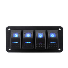 Load image into Gallery viewer, Marine 2/3/4/5/6/ 8 Group Rocker Switch Panel 5-pin for 12V/24V Cars ATV Trailers With Blue Indicator Light
