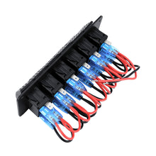 Load image into Gallery viewer, Marine 2/3/4/5/6/ 8 Group Rocker Switch Panel 5-pin for 12V/24V Cars ATV Trailers With Blue Indicator Light
