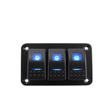 Load image into Gallery viewer, Marine 2/3/4/5/6/ 8 Group Rocker Switch Panel 5-pin for 12V/24V Cars ATV Trailers With Blue Indicator Light
