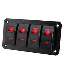 Load image into Gallery viewer, Marine 2/3/4/5/6/ 8 Group Rocker Switch Panel 5-pin for 12V/24V Cars ATV Trailers With Red Green Indicator Light
