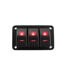 Load image into Gallery viewer, Marine 2/3/4/5/6/ 8 Group Rocker Switch Panel 5-pin for 12V/24V Cars ATV Trailers With Red Green Indicator Light
