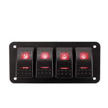 Load image into Gallery viewer, Marine 2/3/4/5/6/ 8 Group Rocker Switch Panel 5-pin for 12V/24V Cars ATV Trailers With Red Green Indicator Light
