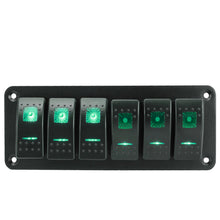 Load image into Gallery viewer, Marine 2/3/4/5/6/ 8 Group Rocker Switch Panel 5-pin for 12V/24V Cars ATV Trailers With Red Green Indicator Light
