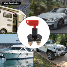 Load image into Gallery viewer, 12V 24V 2Key Cut Off Battery Main Kill Switch Vehicle Car Modify Isolator Disconnector Truck Boat Auto Car Power Switch 300A Red
