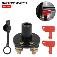 Load image into Gallery viewer, 12V 24V 2Key Cut Off Battery Main Kill Switch Vehicle Car Modify Isolator Disconnector Truck Boat Auto Car Power Switch 300A Red
