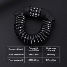 Load image into Gallery viewer, Motorcycle 4-Digit Password Combination Chain Lock Bicycle Anti-Theft Helmet Safety Lock Portable Durable Wire Cable Lock
