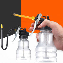 Load image into Gallery viewer, Transparent High Pressure Oil Bottle with Copper Tip Nozzle Drop Resistant Oil Filler Gun Plastic Hose Precision Lubrication Tool
