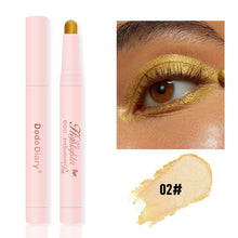 Load image into Gallery viewer, Glitter Eye Shadow Stick Highlighter Shimmery Eye Makeup Stick Long-lasting Pearl Shimmer Eye Makeup Silkworm Pen Liner Face Cosmetics
