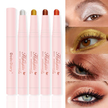 Load image into Gallery viewer, Glitter Eye Shadow Stick Highlighter Shimmery Eye Makeup Stick Long-lasting Pearl Shimmer Eye Makeup Silkworm Pen Liner Face Cosmetics
