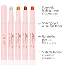 Load image into Gallery viewer, Glitter Eye Shadow Stick Highlighter Shimmery Eye Makeup Stick Long-lasting Pearl Shimmer Eye Makeup Silkworm Pen Liner Face Cosmetics
