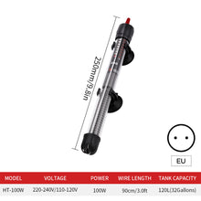Load image into Gallery viewer, EU Standard 220V 25W/50W/100W/300W Fish Tank Water Heat Rod Aquarium Heating Rod Adjustable Constant Temperature Heating
