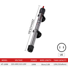 Load image into Gallery viewer, American Standard 110V 25W/50W/100W/300W Fish Tank Water Heat Rod Aquarium Heating Rod Adjustable Constant Temperature Heating

