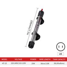 Load image into Gallery viewer, American Standard 110V 25W/50W/100W/300W Fish Tank Water Heat Rod Aquarium Heating Rod Adjustable Constant Temperature Heating
