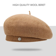 Load image into Gallery viewer, Fashion Simple Beret Retro Warm Wool Beret Lady Painter's Hat Women Accessories Female Gift
